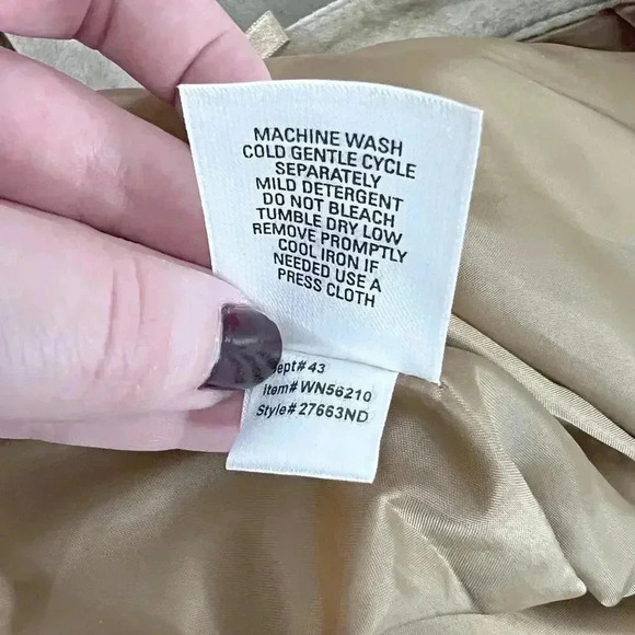 Nordstrom Vintage Tan Suede Leather Straight Leg Pants Women's Size 14 - Picture 8 of 8